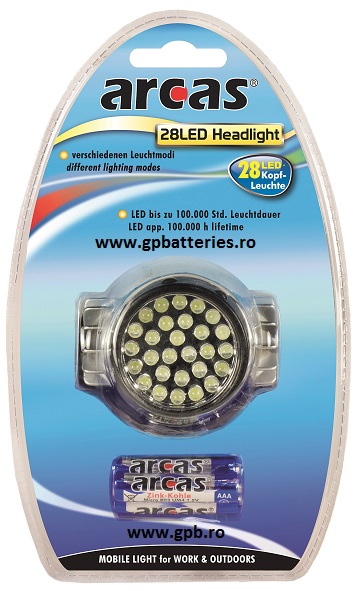 Arcas Germania lanterna pentru cap are 28 leduri  3xAAA  ARC-28LED-KL